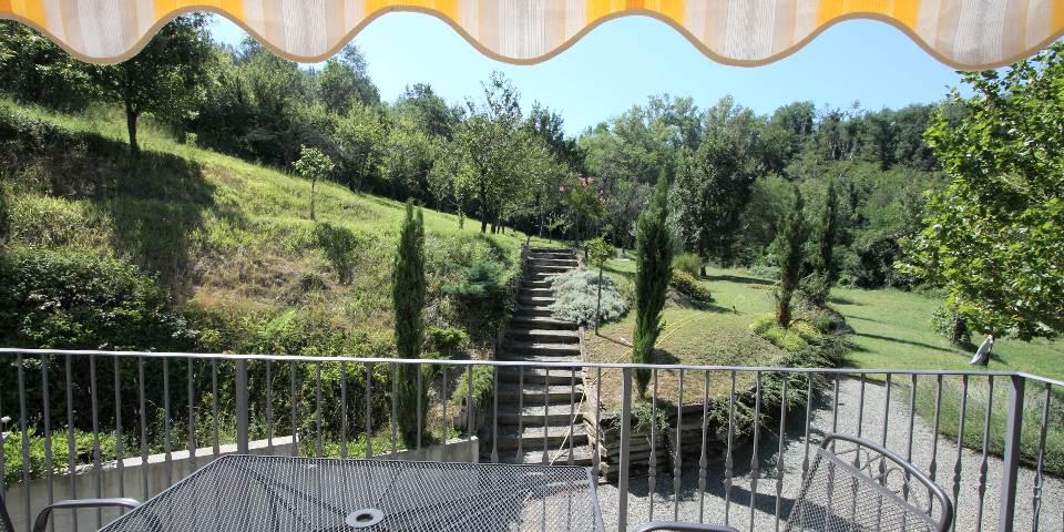 
			The view from the terrace of the first floor apartment
			